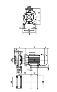 ش 1 5 شماتیک پمپ آب سانترفیوژ زمینی داب (DAB) سری NKM-G 125