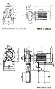 ش 5 شماتیک پمپ آب سانترفیوژ زمینی داب (DAB) سری NKM-G 65