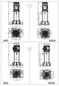 ش 6 شماتیک پمپ آب عمودی طبقاتی داب (DAB) سری 50 KVC