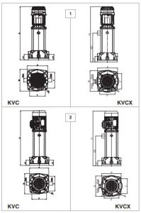 ش 7 شماتیک پمپ آب عمودی طبقاتی داب سری KVC 80