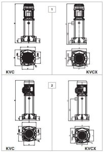 ش 8 شماتیک پمپ آب عمودی طبقاتی داب سری 120 KVC