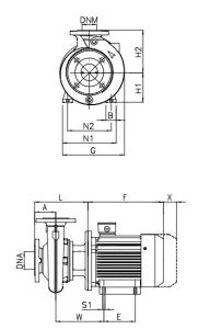 شماتیک 4 2 شماتیک پمپ آب سانترفیوژ داب (DAB) سری NKP-G 50