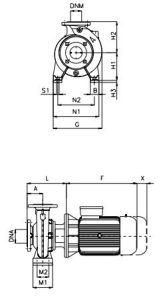 شماتیک 55 شماتیک پمپ آب سانترفیوژ داب (DAB) سری NKP-G 50